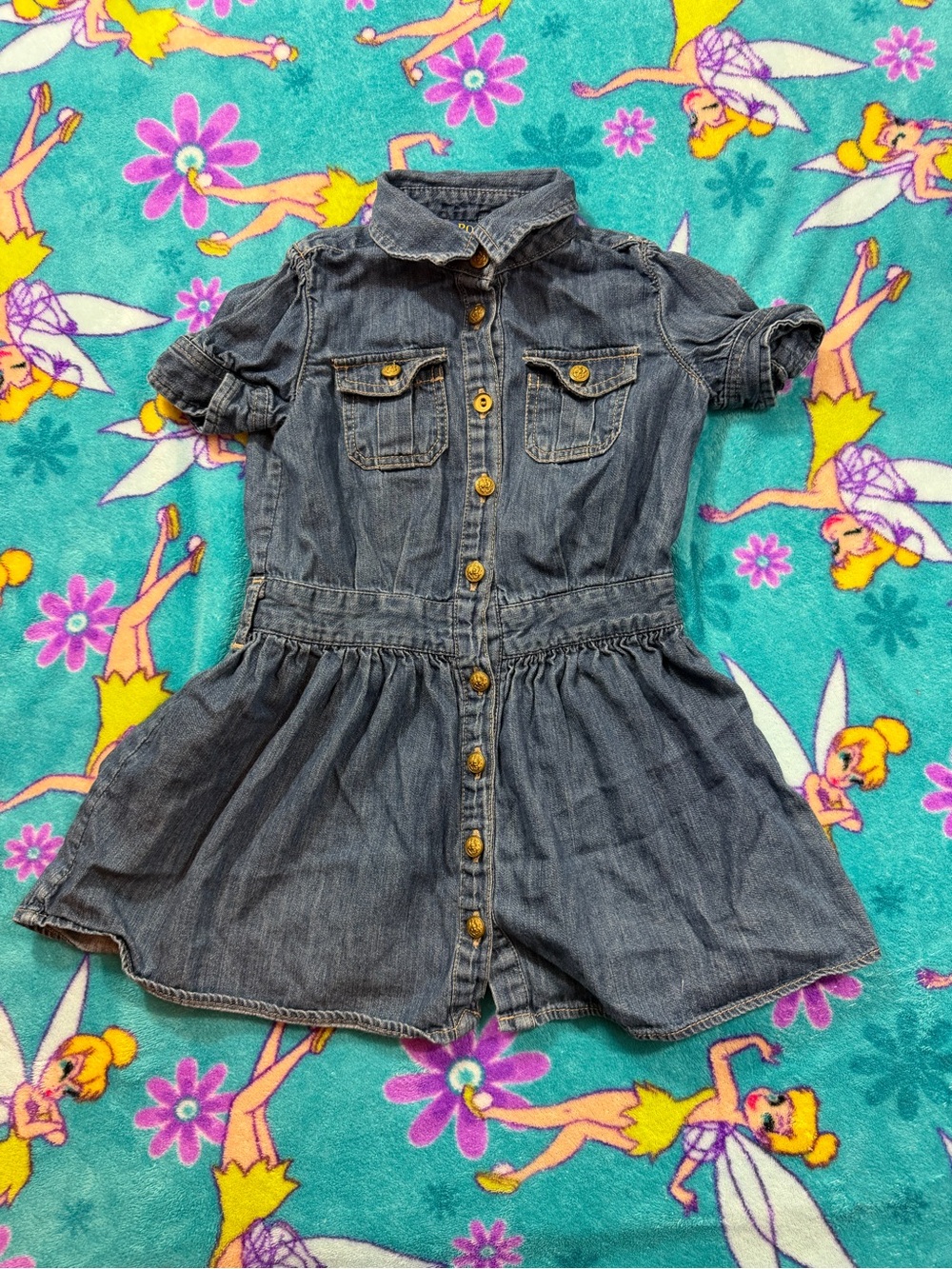 Polo Ralph Lauren Toddler Denim Chambray Button Front Dress Girls 3T